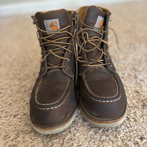 Carhartt 6 Inch Waterproof Wedge Steel Toe Work Boot, Brown Oil Tanned, Size 9 W